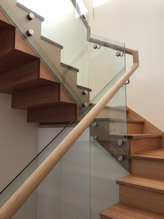 Sawtooth Staircase with Glass Balustrading
